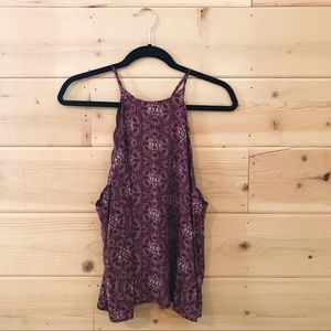 Scalloped Maroon Tank Top